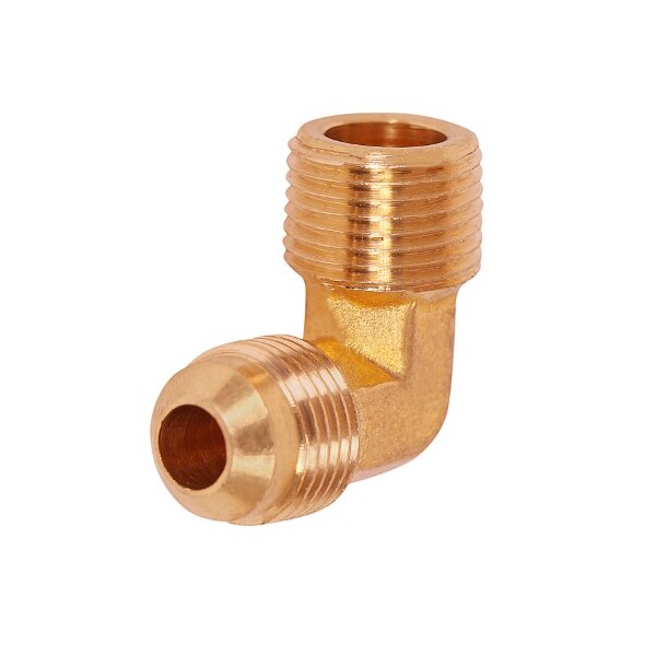 Everflow 1/2 Flare x MIP 90 Degree Elbow Pipe Fitting, Brass F49-12 - main